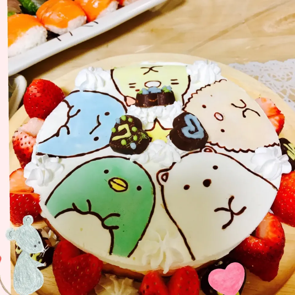 Snapdishの料理写真:すみっこぐらし  ケーキ|花さん