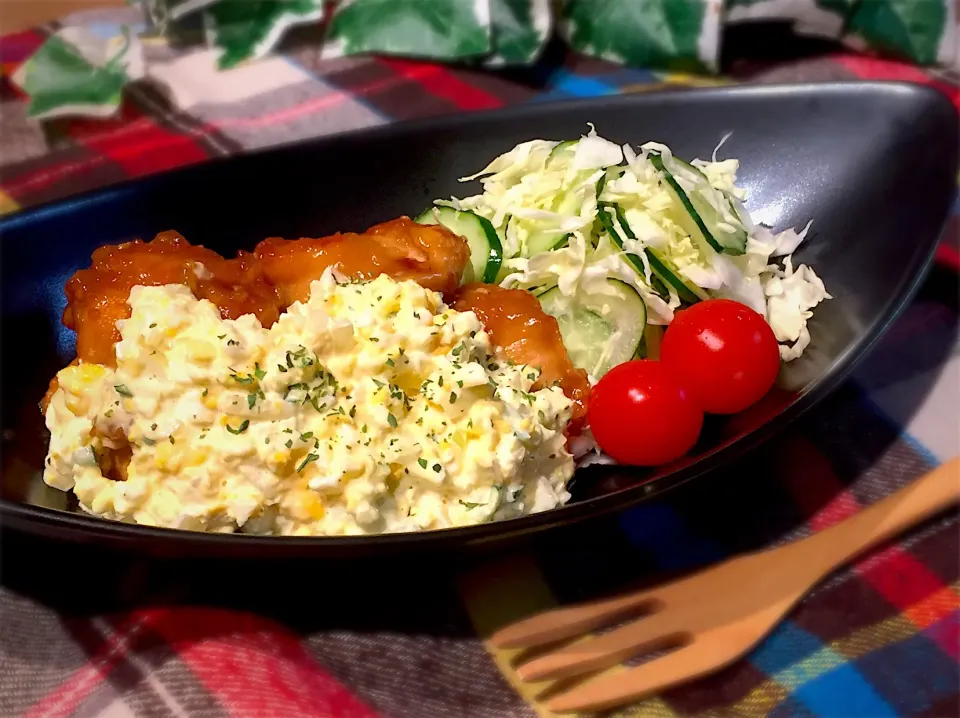 Snapdishの料理写真:リピリピ～あゆ♡の料理 時短☆揚げないチキン南蛮♪|あゆさん