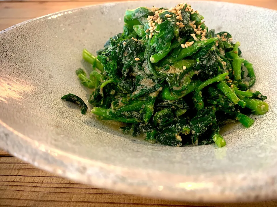 菜の花胡麻和え3|半田手延べそうめんの店 阿波や壱兆さん