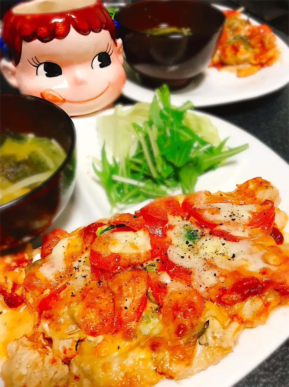 Snapdishの料理写真:糖質オフ＆具材たっぷり♡鶏胸肉でお肉ピザ 。|ぽき。さん