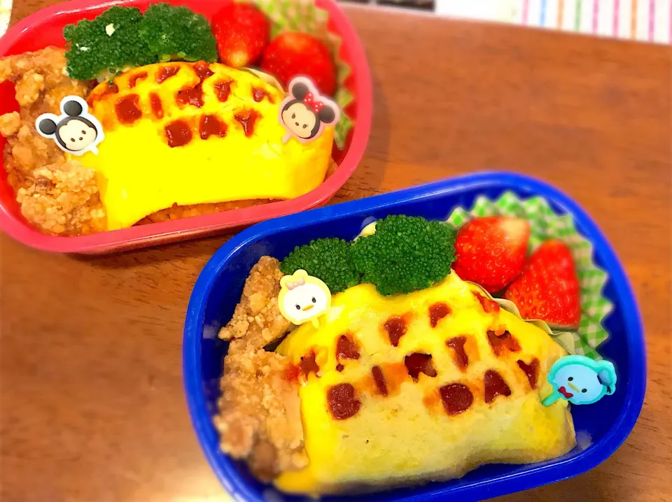 Snapdishの料理写真:#年少さんお弁当  #お弁当  #誕生日弁当 
型抜き難しい(T ^ T)|HAPPYさん