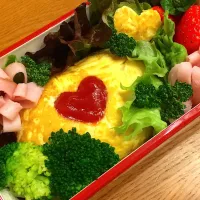 Snapdishの料理写真:オムライス食べたい😍リクエスト女子高生弁当|kayaさん