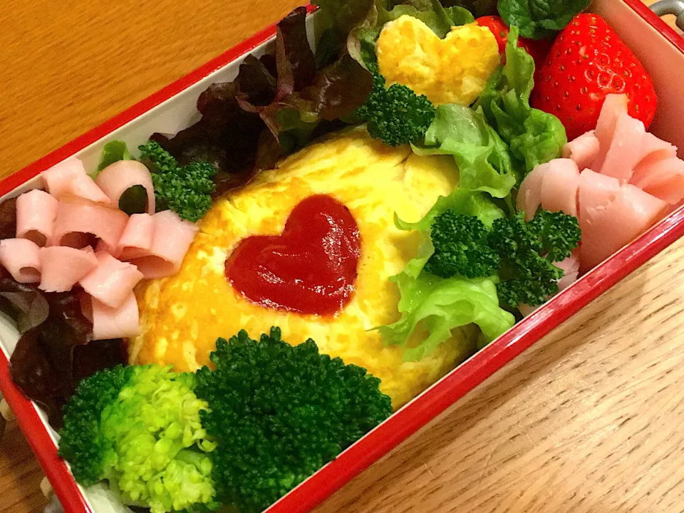 Snapdishの料理写真:オムライス食べたい😍リクエスト女子高生弁当|kayaさん