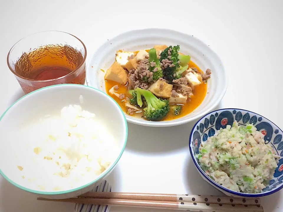 厚揚げ麻婆豆腐、シシトウとハムのおからサラダ|ナッツさん