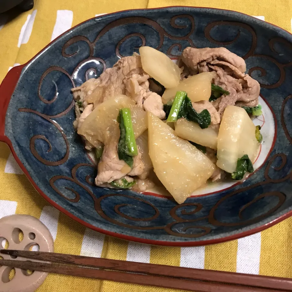 カブと豚肉の味噌炒め煮|あさかさん