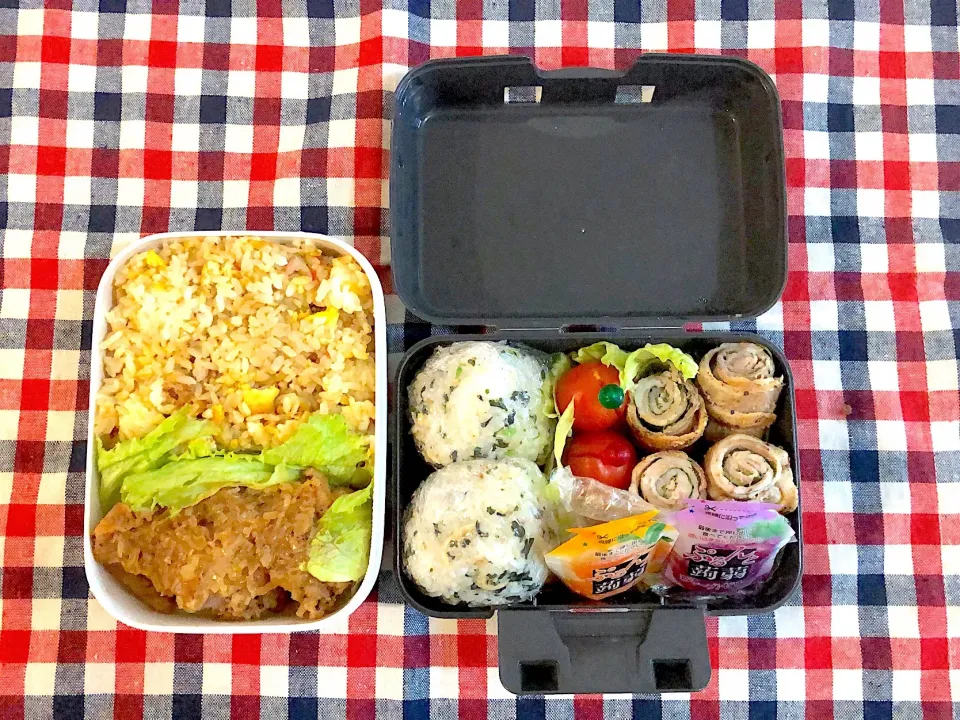 #お弁当#お昼ごはん#豚肉とシソ巻き#炒飯#ネギソースの唐揚げ|aoiさん