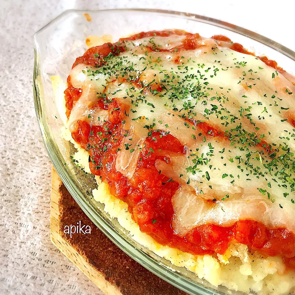 じゃがいものミートソースグラタン|あぴかさん