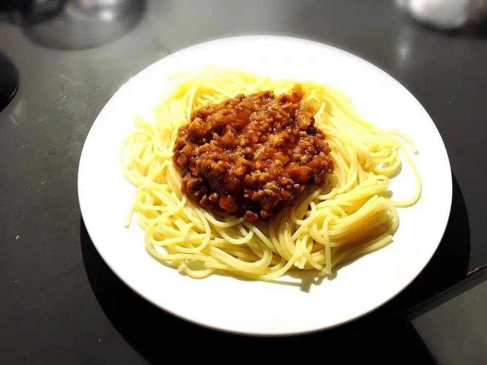 Snapdishの料理写真:ミートソーススパゲティ|もるもるさん