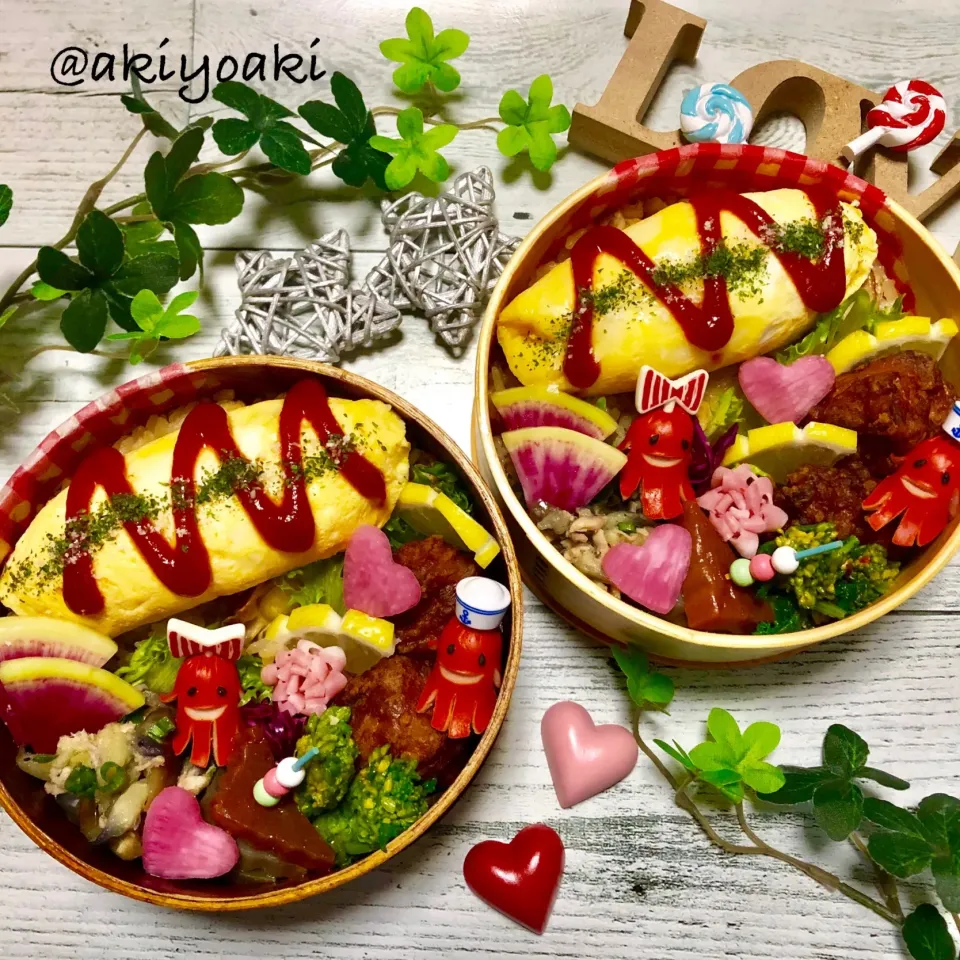 ホタテご飯とチーズオムレツ弁当|Akiyoෆ¨̮⑅さん