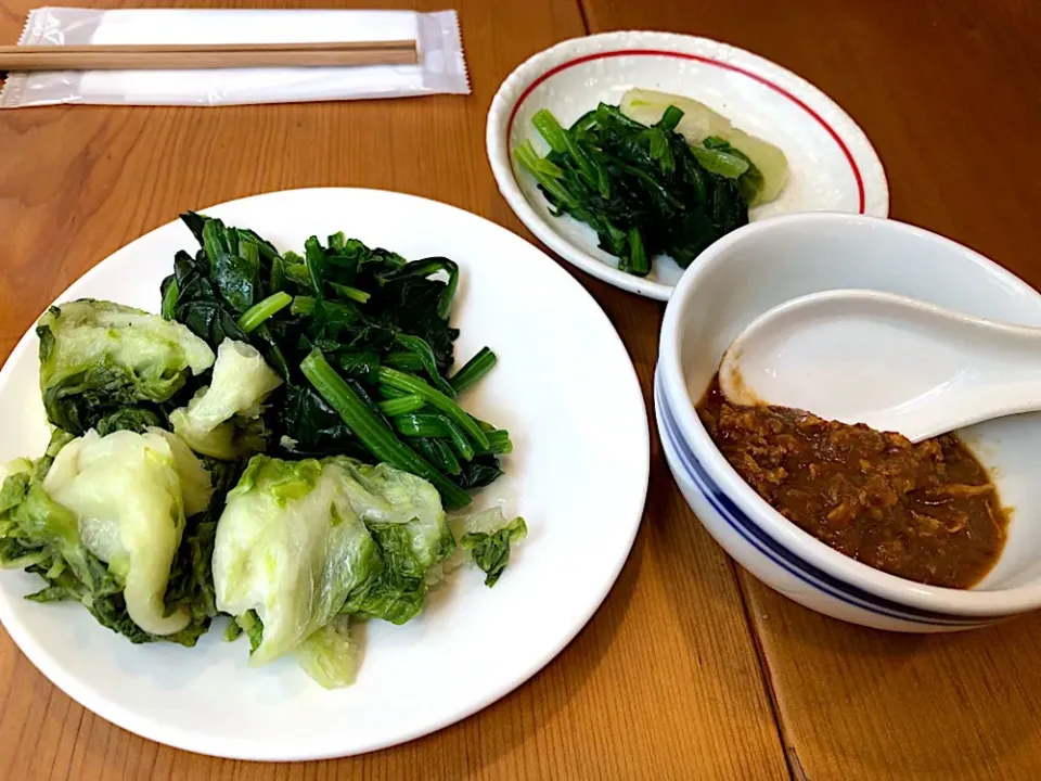 羊香味坊 茹で野菜の田舎醬で食べる冷菜|よだみなさん