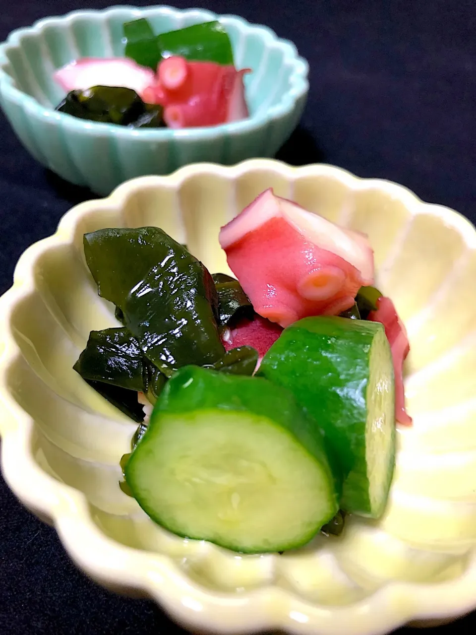 Snapdishの料理写真:タコときゅうりの🐙🥒酢の物|AKUBI*:ஐ(●˘͈ ᵕ˘͈)さん