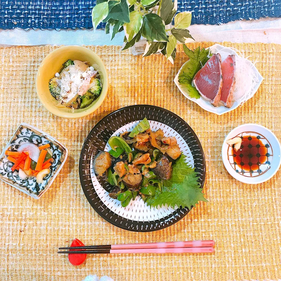 ナスとピーマンと鶏肉の味噌炒め|♡mii's kitchen♡さん