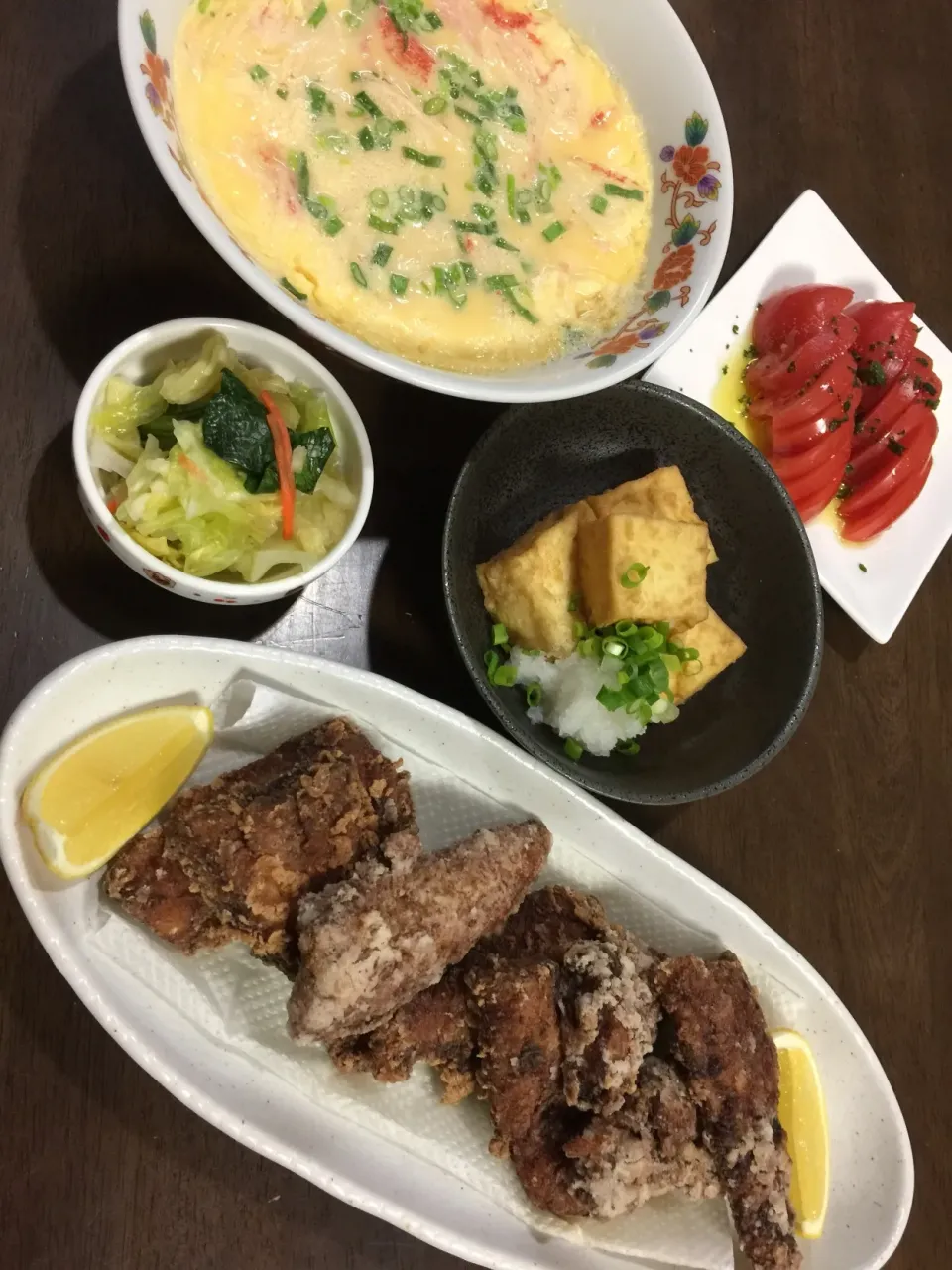 ホッケの竜田揚げ＆茶碗蒸し&揚げ出し豆腐|み〜さん