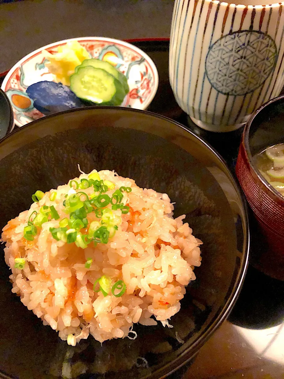 食事  蟹炊き込みご飯
留椀  めぎすつみれ|流線形さん