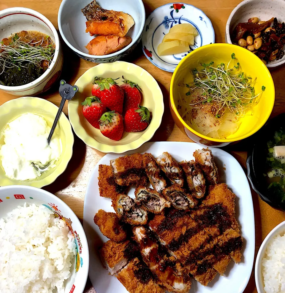 ロース豚カツ🥩鰯梅しそ🐟鯵フライ🐟|Makokoさん