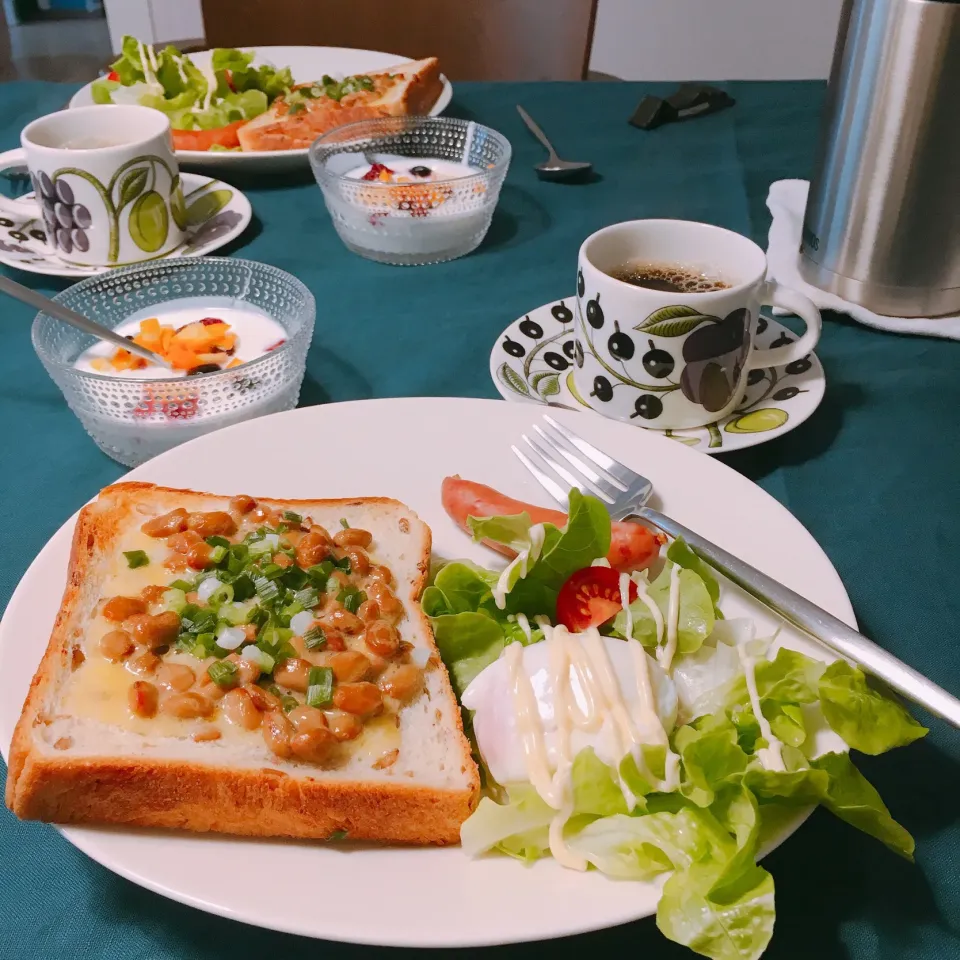 #納豆トースト で月曜日の#朝ごパン|gintanさん