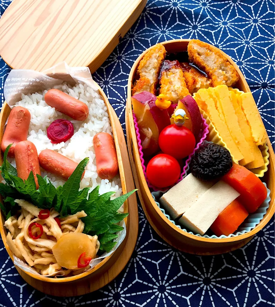 #お弁当  #お父さん弁当 #和食弁当   #曲げわっぱ弁当  #野菜たっぷり #ちょっと手抜き   #コロッケ弁当  #お漬物の底ヂカラ|Blueberry🫐さん