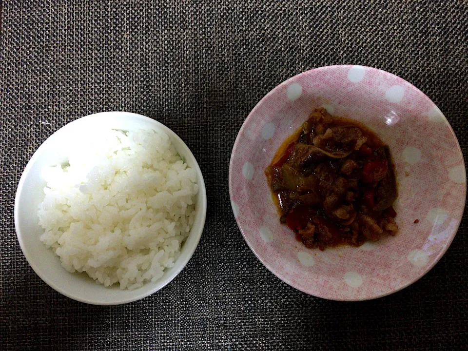 肉コチュジャン炒め(ハーフ)ご飯|ばーさんさん