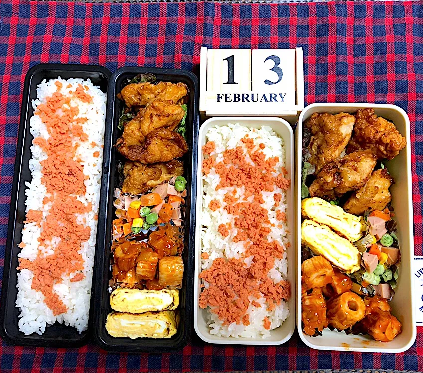 Snapdishの料理写真:今日のお弁当🍱
 #夫弁当  #中学生女子弁当|あきんこさん