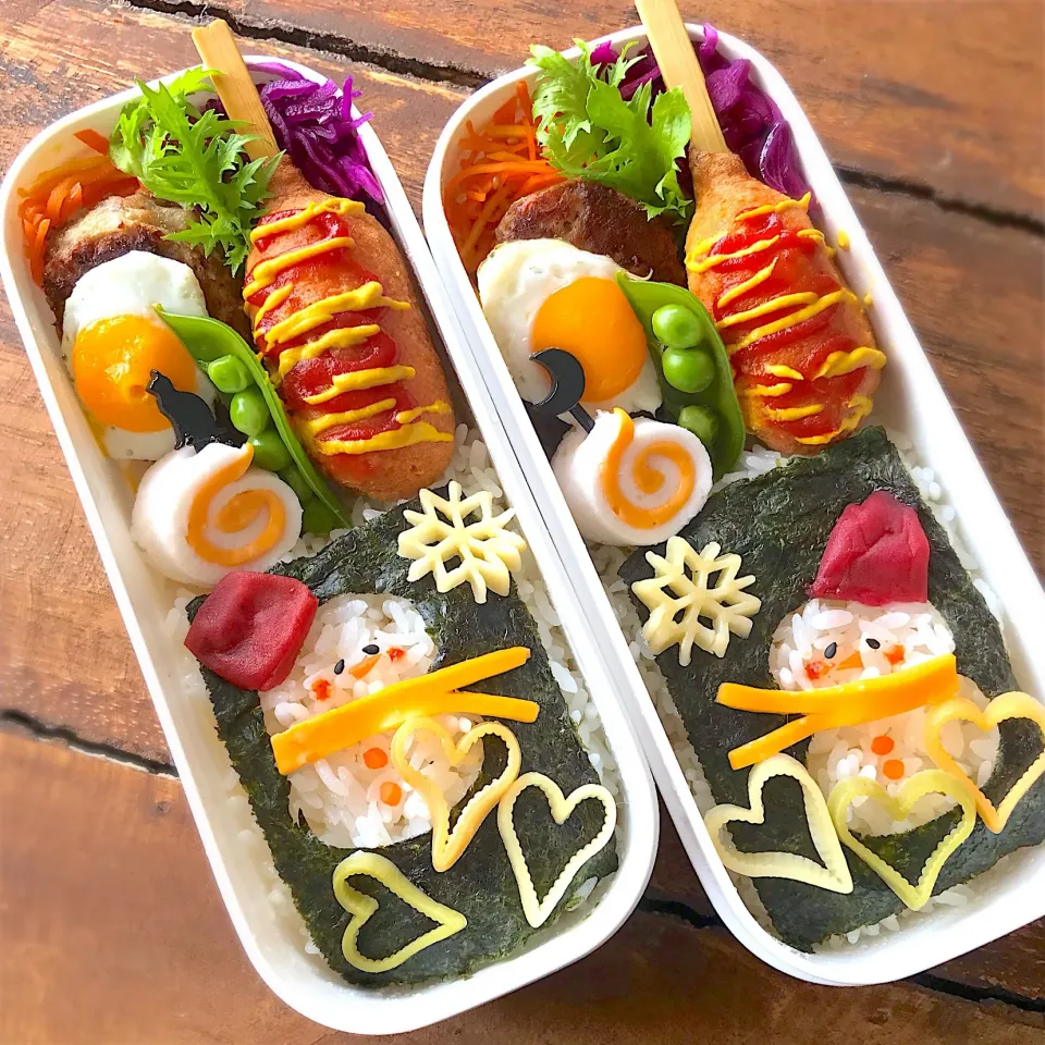 雪中弁当☃️おうちの中だとあったかそう🔥|呑兵衛料理家 おねこさん