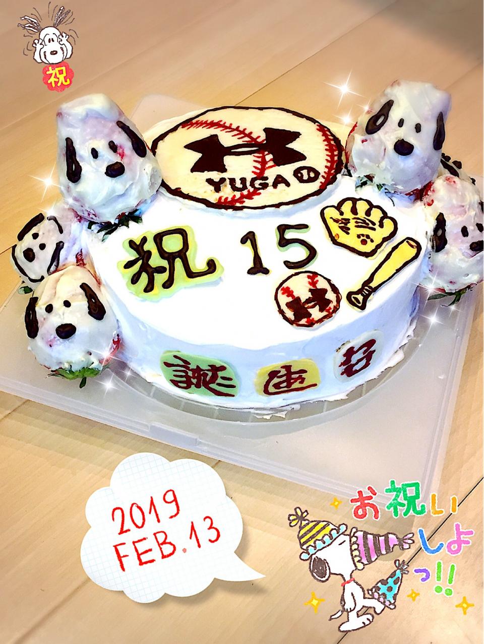 息子の大好きな先輩に誕生日ケーキを作りました誕生日ケーキ誕生日 いちご スヌーピー デコチョコデコレーションケーキ しずママ Snapdish スナップディッシュ Id Rth0ia