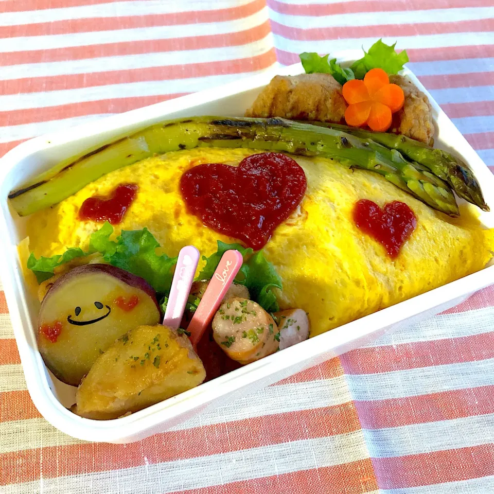 オムライスでバレンタイン弁当❤️|emichococo625さん