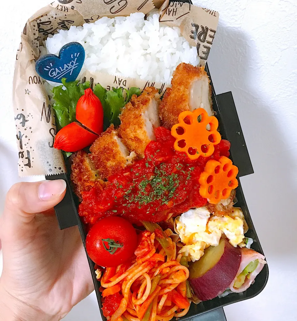 #パパ弁当  #旦那弁当  #おうちご飯 #チキンカツレツ #ミラノ風カツレツ|❤︎ mayumeru ❤︎さん