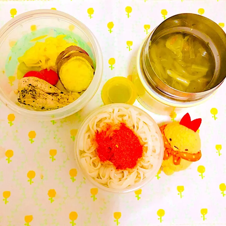 Snapdishの料理写真:2019.02.15 ピリ辛麺弁当🌼|えまむらさん