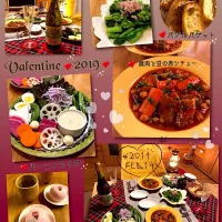 Snapdishの料理写真:〜Valentine❤️2019 🍽✨〜                                 豚肉と豆の赤シチュー❤️レシピ有り