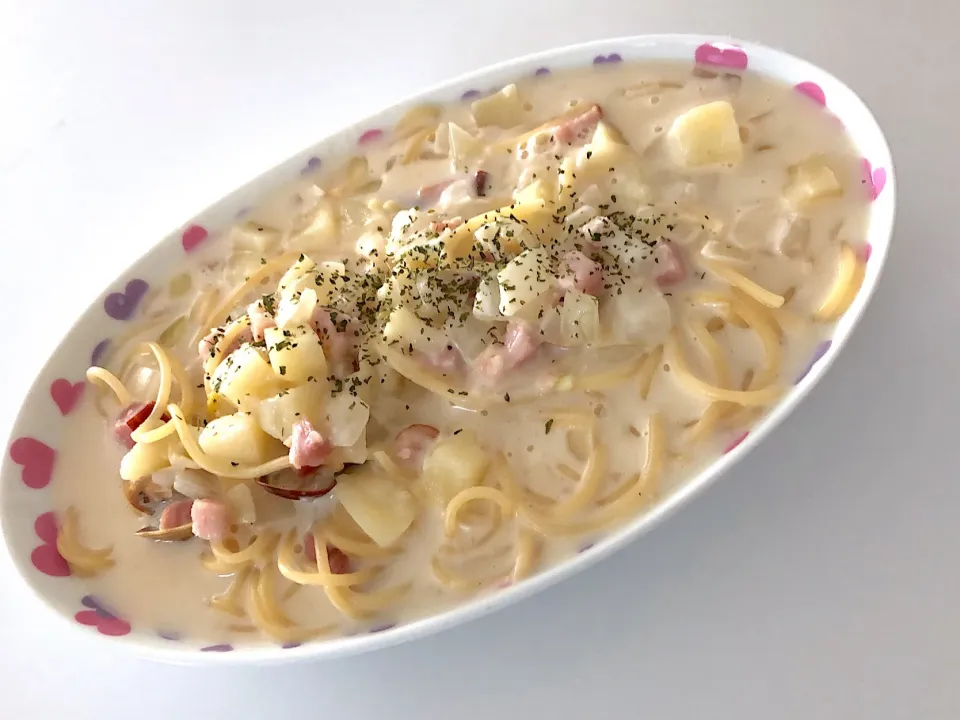 クラムチャウダー風パスタ|ちゃきさん