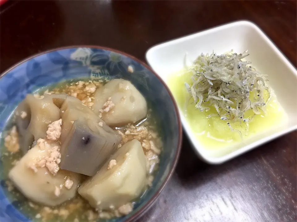 門真蓮根と里芋のそぼろ煮
じゃこおろし|まるちゃんさん