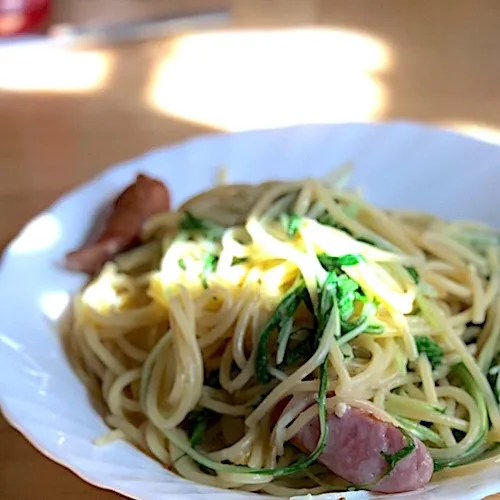 プチっと鍋で今日のワンパンパスタ。#料理男子  #料理おやじ見習い|けんたろうさん