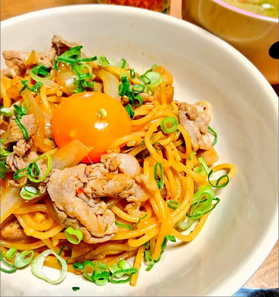 Snapdishの料理写真:豚キムチパスタ⸜( ´ ꒳ ` )⸝♡︎|Emintyuฅ(*°ω°*ฅ)*さん