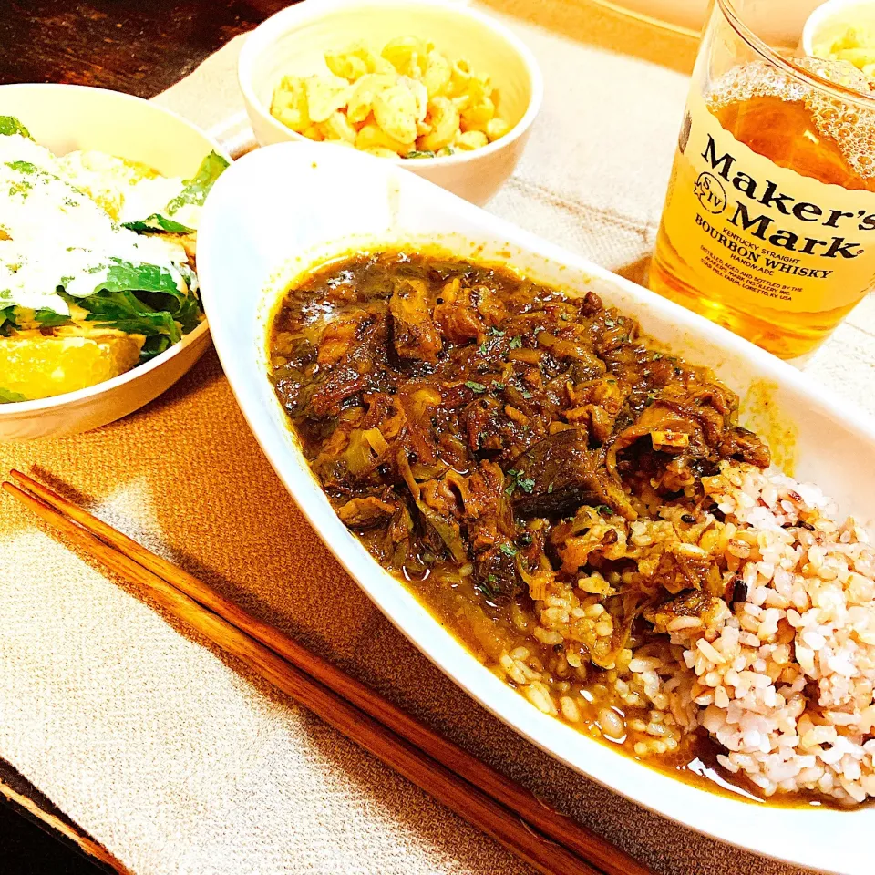 牛すじと揚げナスのカレーライス|mekethiさん