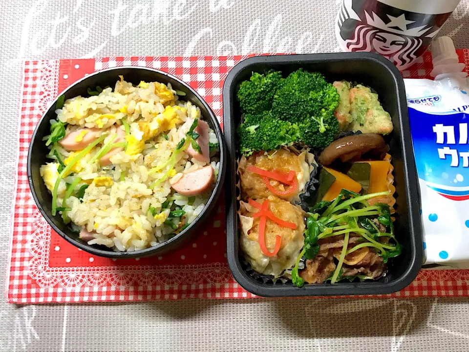 高校生男子今日のお弁当20190218#豆苗チャーハン#豆苗#お弁当#お弁当記録|mi♪さん