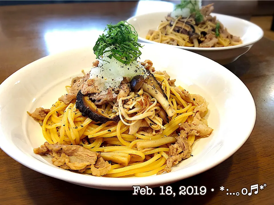 豚ときのこの和風パスタ🍴|いく❤️さん