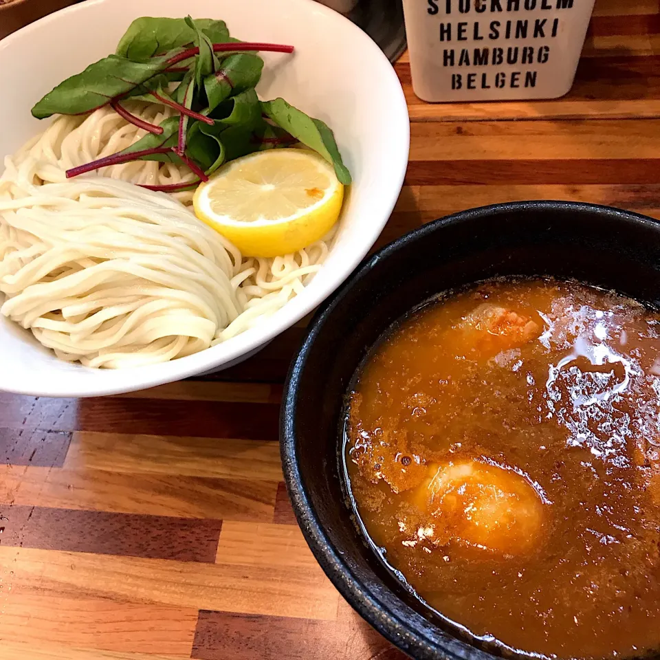 オマール海老トマトつけ麺味玉入り@五ノ神水産(神田)|塩豚骨さん