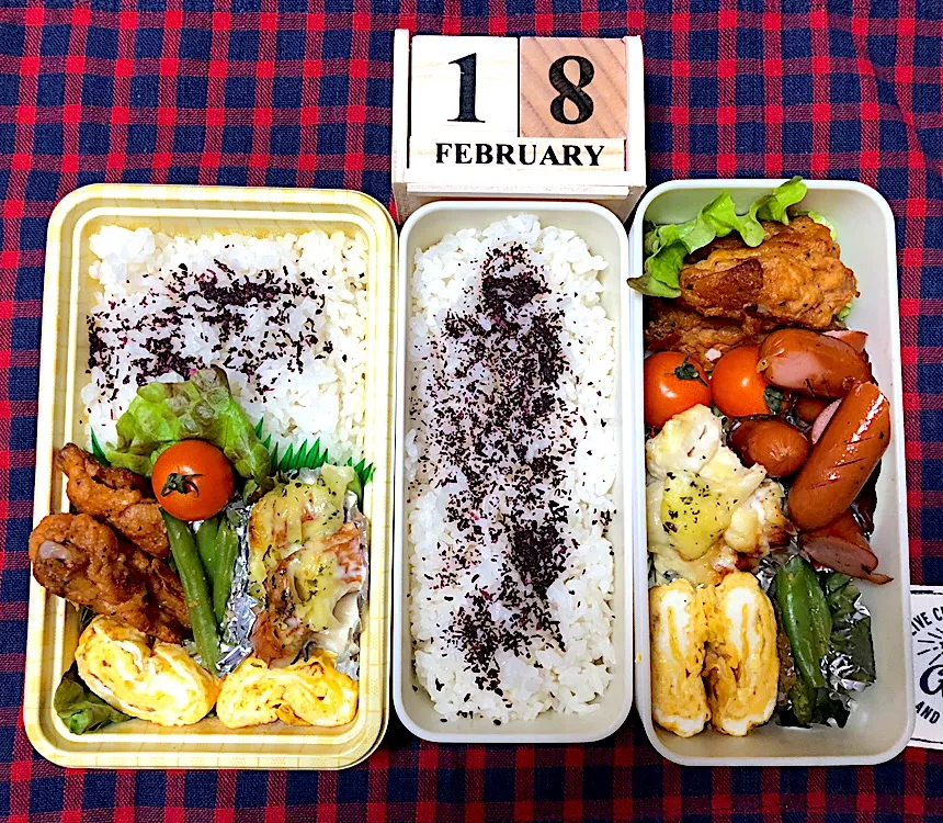 Snapdishの料理写真:今日のお弁当
 #中学生女子弁当 
 #夫弁当|あきんこさん