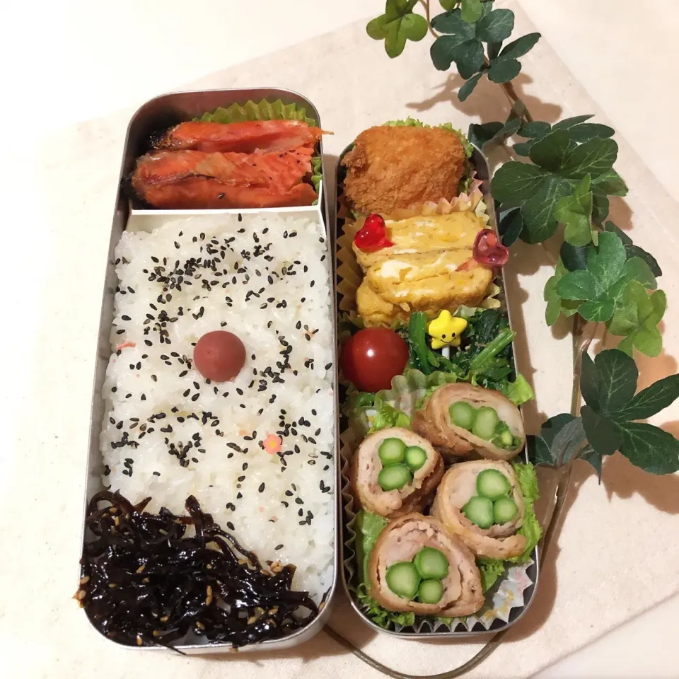 2/19❤︎旦那さんのお弁当❤︎
#今日のお弁当 #弁当 #お昼ごはん #旦那さん弁当 #ランチ #豚アスパラ巻き|Makinsさん