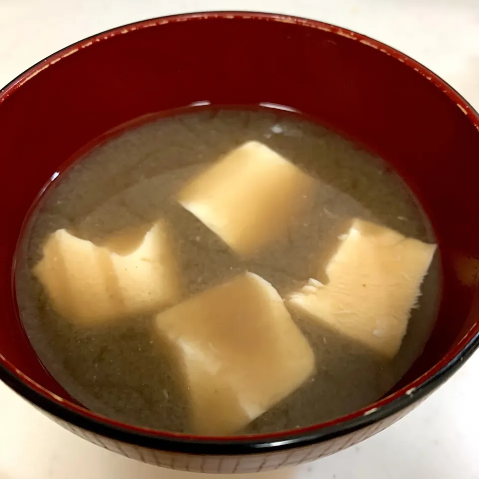 パンダ大豆の茹で汁で作ったお味噌汁|きよたさん