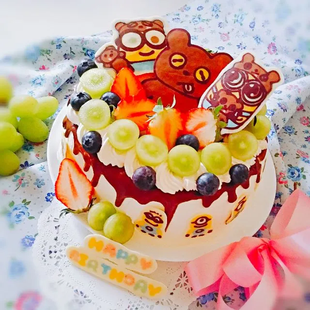 ミニオンバースデーケーキ🎂 
 #バースデーケーキ #お誕生日 #キャラクター #キャラフード #ミニオン #ボブ #ティム|そらねこさん