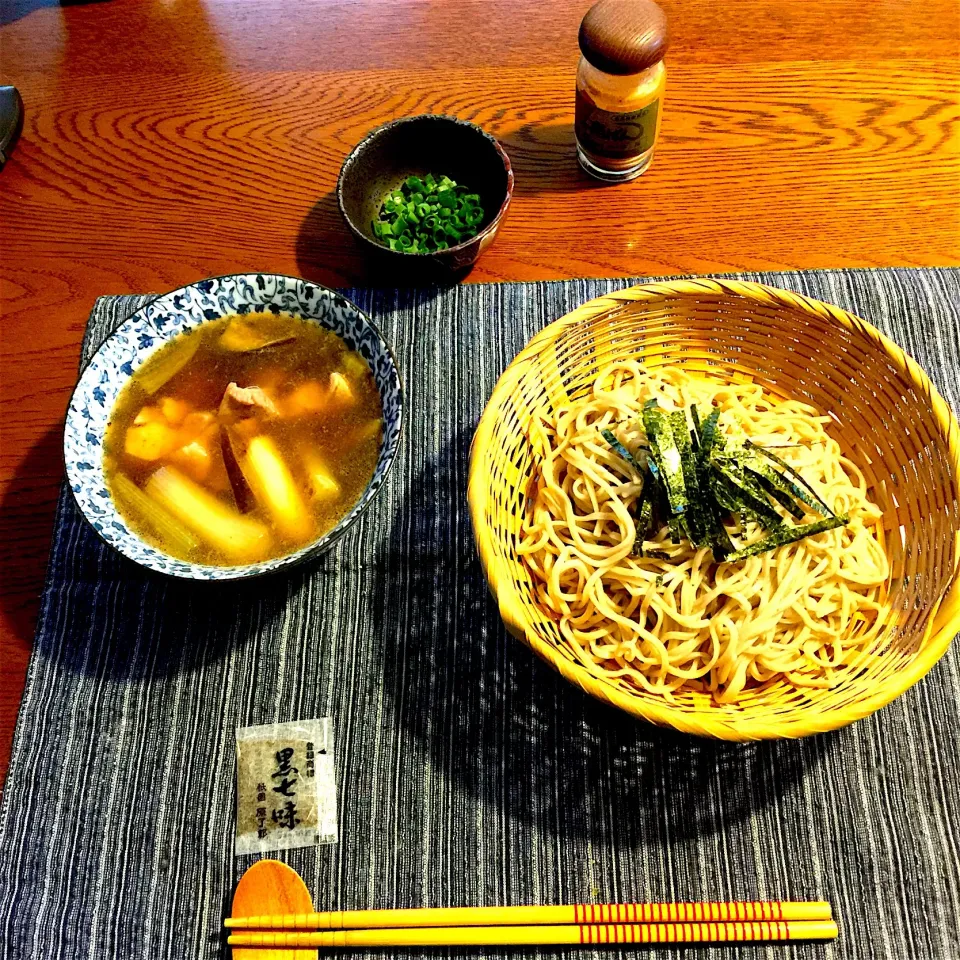 鶏モモ肉で鴨南蛮風つけ蕎麦|yakinasuさん