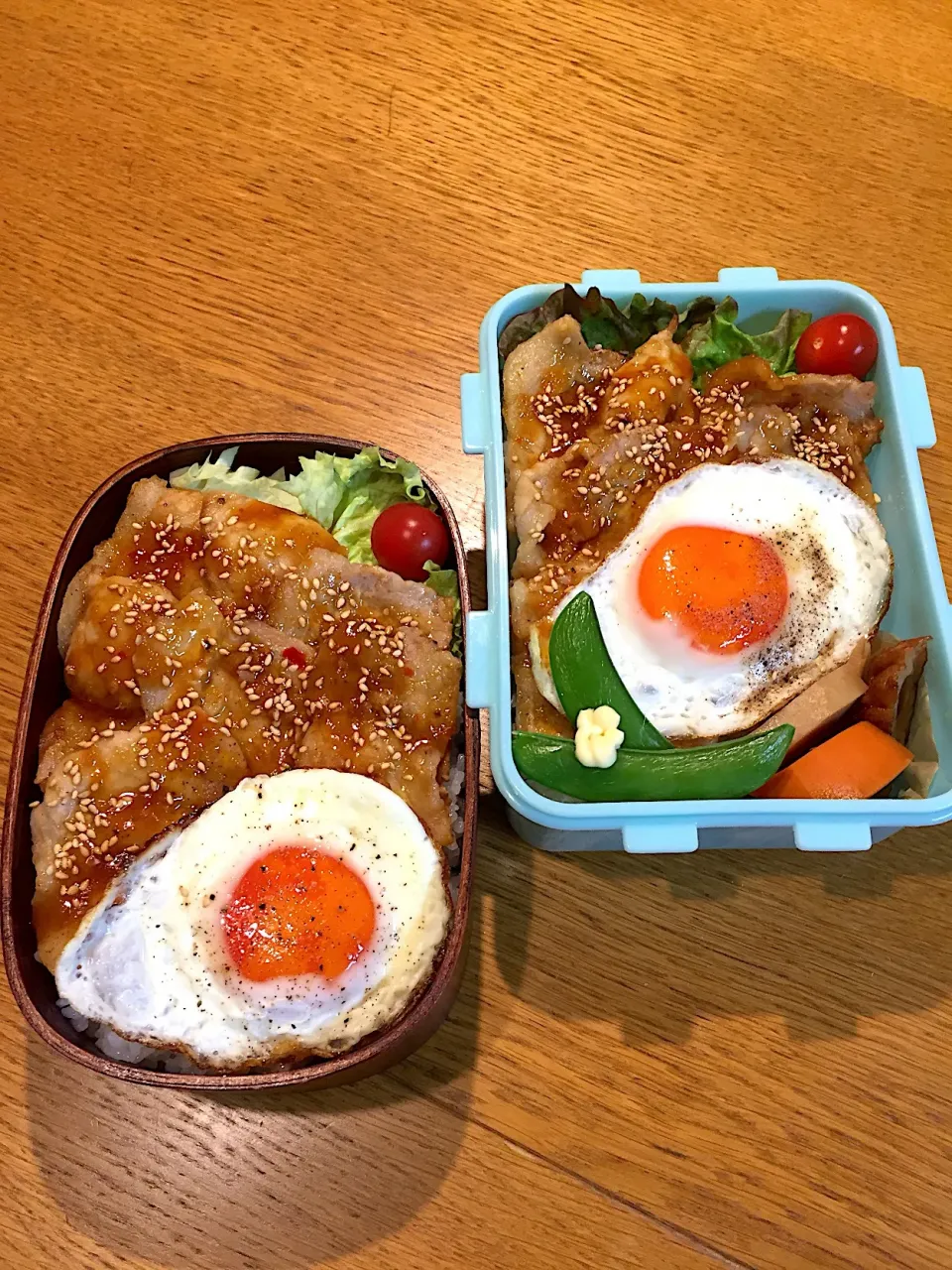 高校生息子の弁当  ピリ辛生姜焼き丼 #わっぱ弁当|まつださんさん