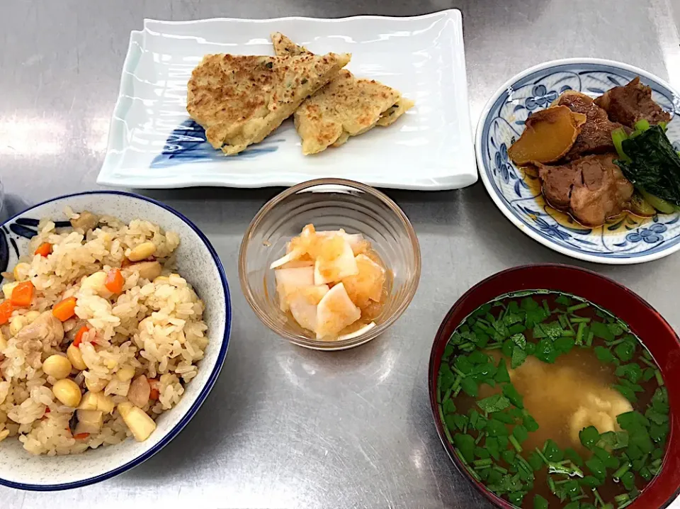 料理教室
#中華おこわ
#かぶのあけぼの和え
#豚の角煮
#豆腐と長芋のチヂミ|侑子さん