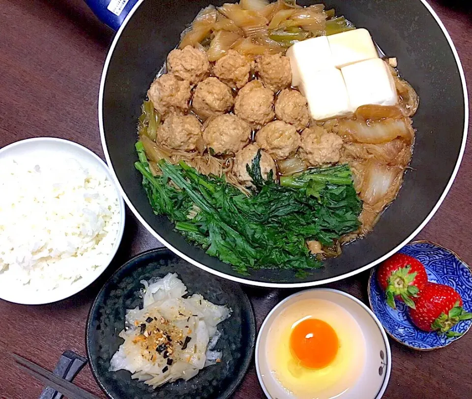 鶏団子のすき焼き風|まさまささん