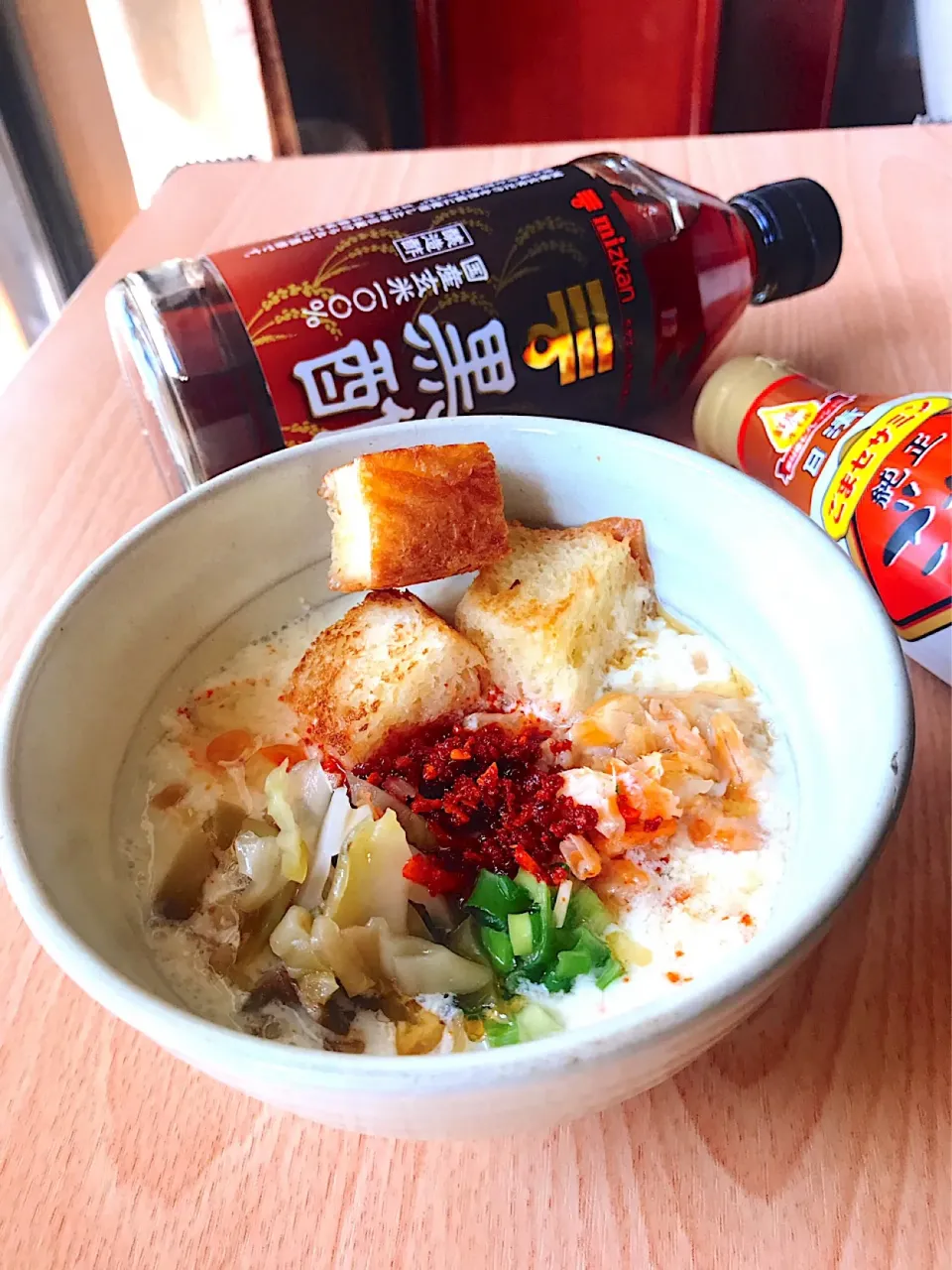 シェントウジャン「鹹豆漿」  黒酢✖️胡麻油✖️食べるラー油  #かける♪ビネガーラボ|とんちんさん