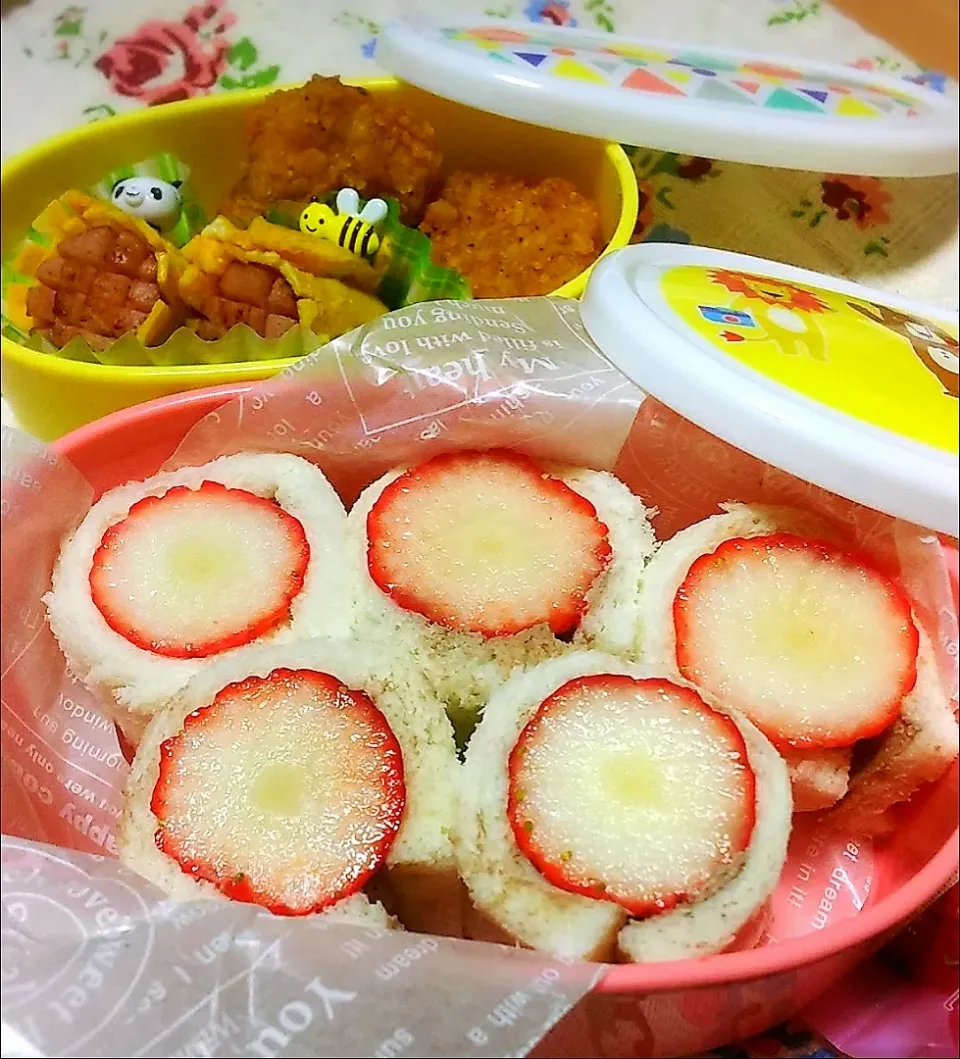 苺ロールサンド弁当|♡さぁや♥さん