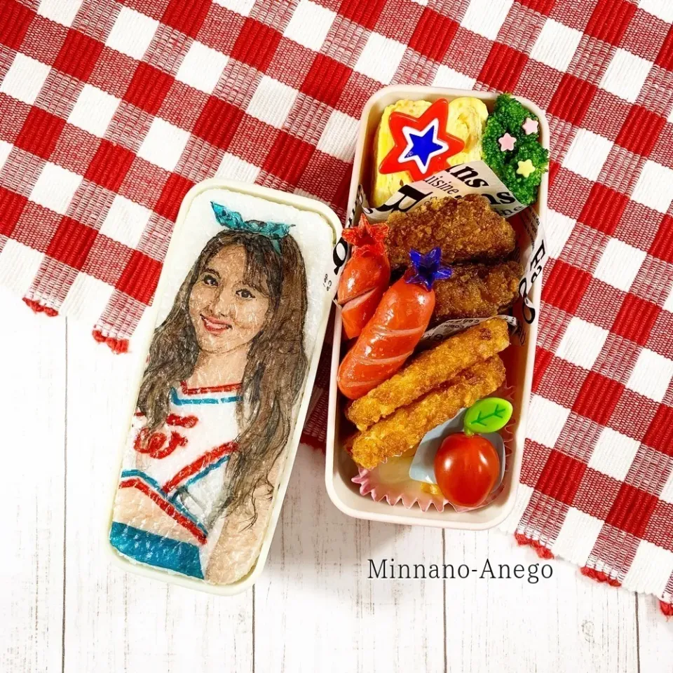 Snapdishの料理写真:TWICE『ナヨン』弁当 
 #オブラートアート 
 #オブアート 
 #似顔絵弁当|みんなのあねごさん