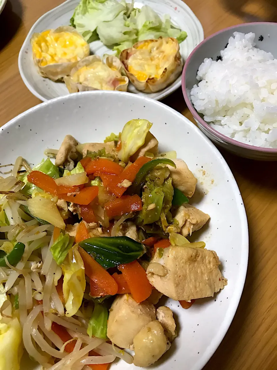 一口キッシュ&鶏肉と野菜炒め|sinさん