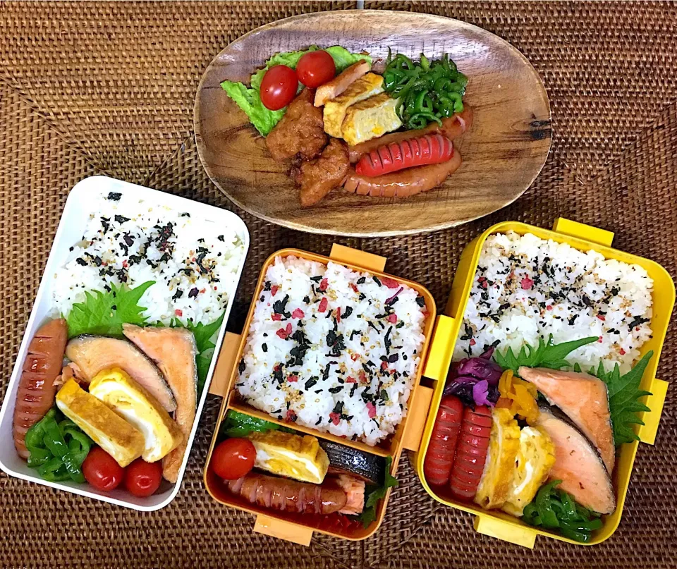 2/22 #中1女子弁当  #父ちゃん弁当  #高校生男子弁当  #置きランチ #鮭弁|よちこさん